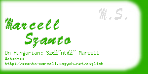 marcell szanto business card